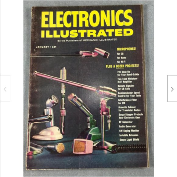 Vtg Electronics Illustrated Magazine January 1963 Fawcett CB Radio, Microphones+ - Picture 1 of 4